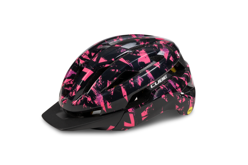 KASK CUBE HOVER 56-59 M CZA/RÓŻ MIP