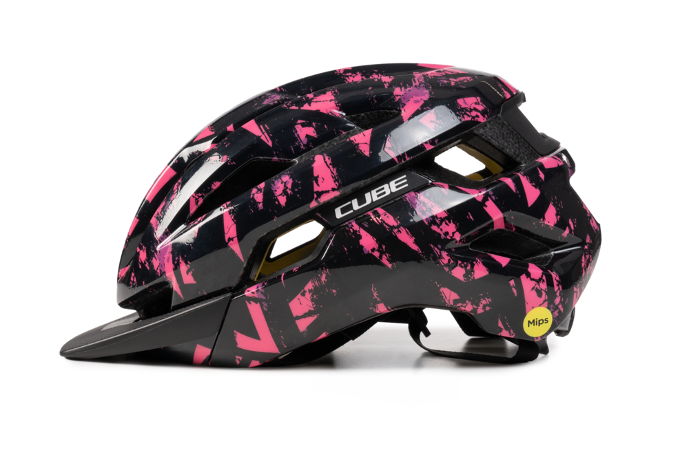 KASK CUBE HOVER 56-59 M CZA/RÓŻ MIP